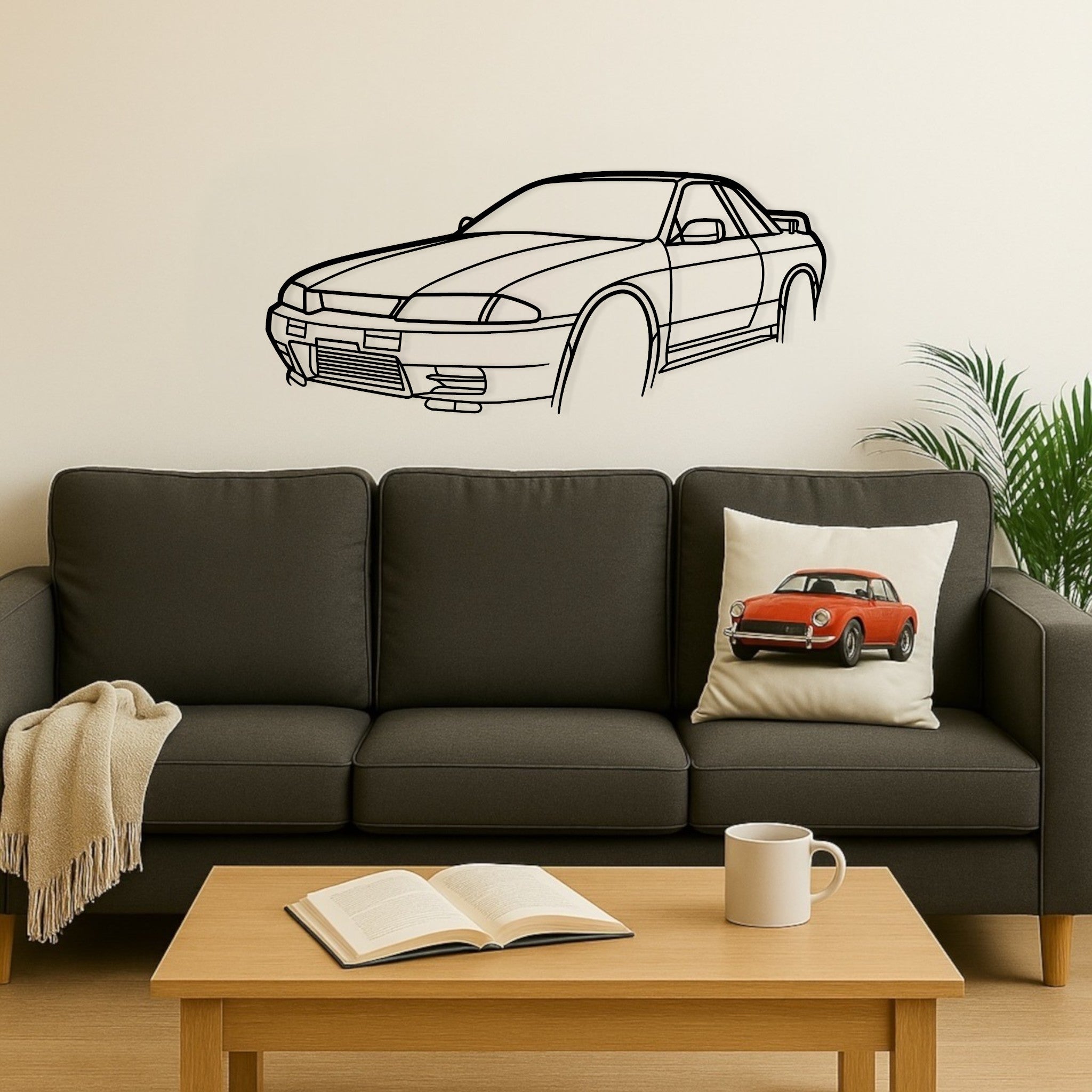 Nissan Skyline R32 GTR Metal Wall Art Perspective Silhouette