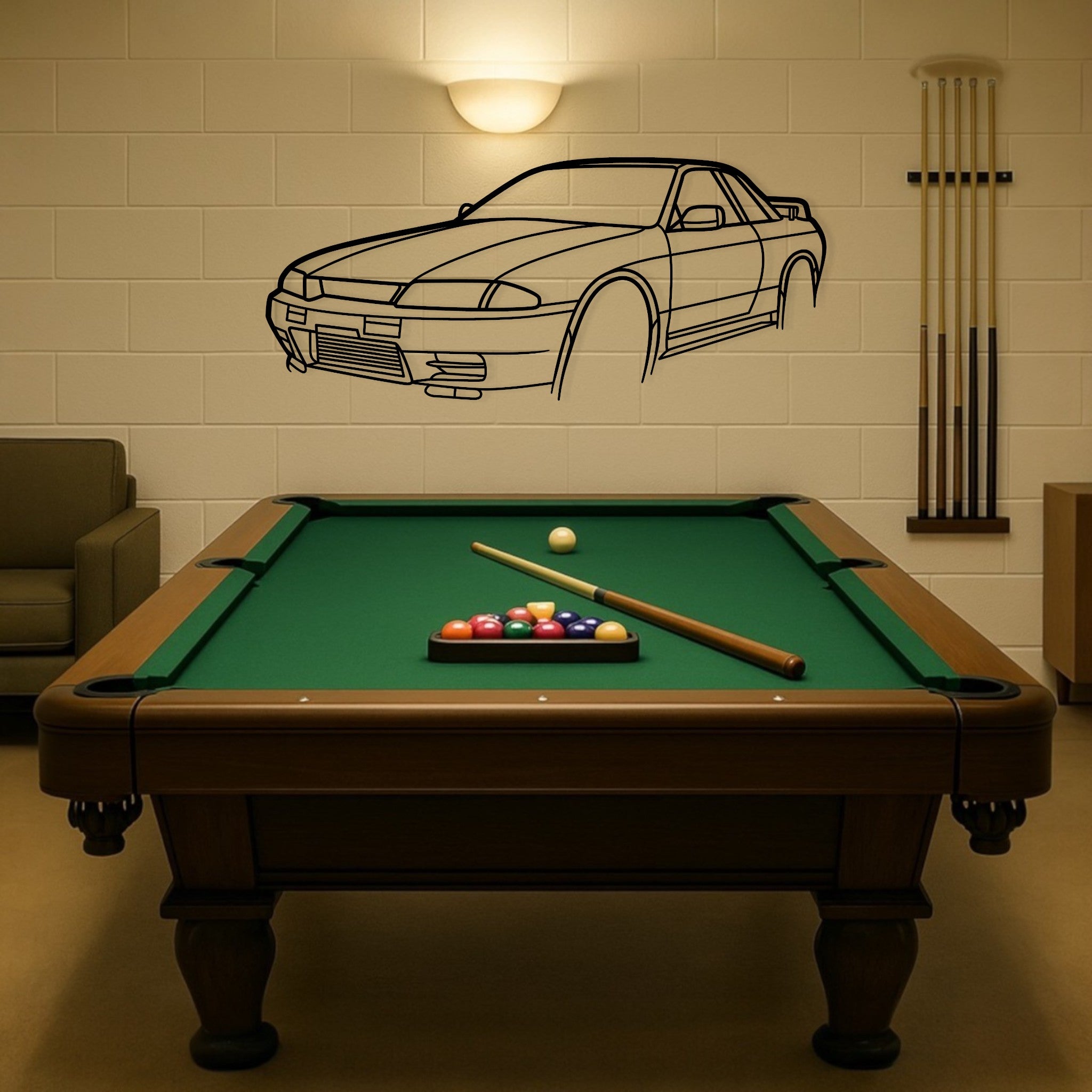 Nissan Skyline R32 GTR Metal Wall Art Perspective Silhouette