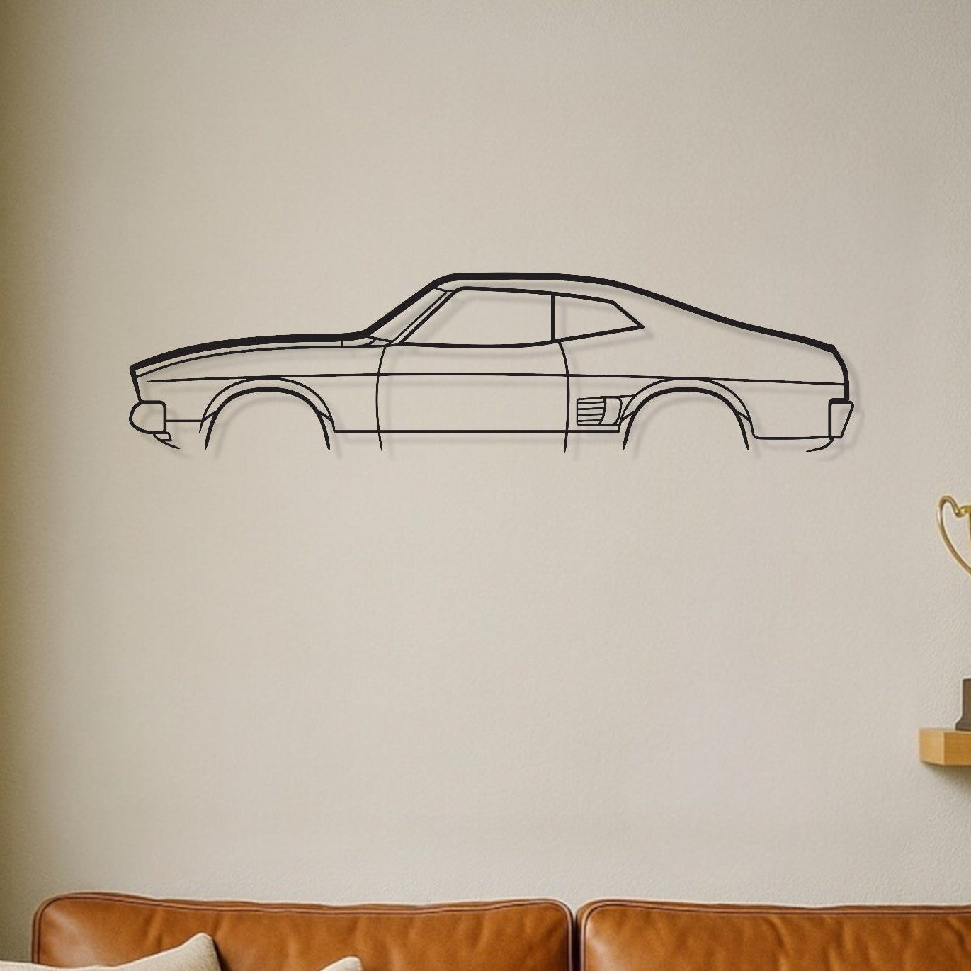 Ford Falcon XB GT (Hardtop) 1973 Metal Wall Art Silhouette