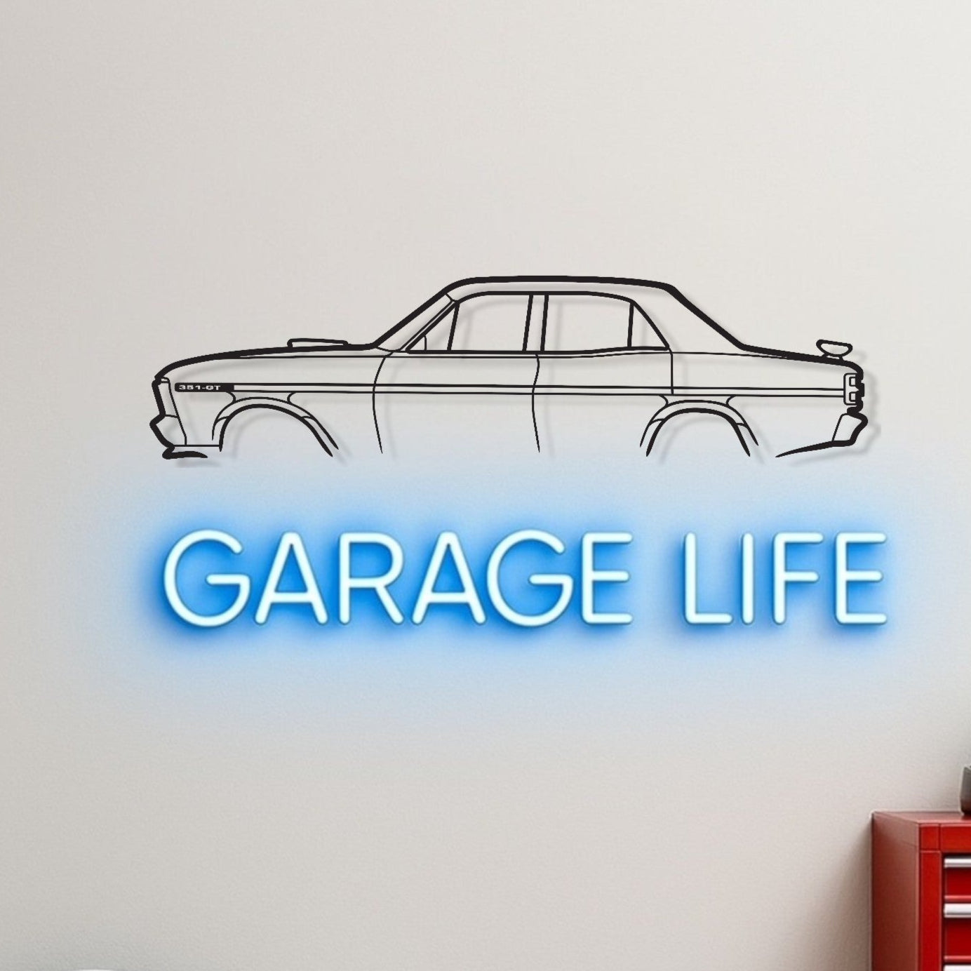 Ford Falcon XY GT Metal Wall Art Silhouette