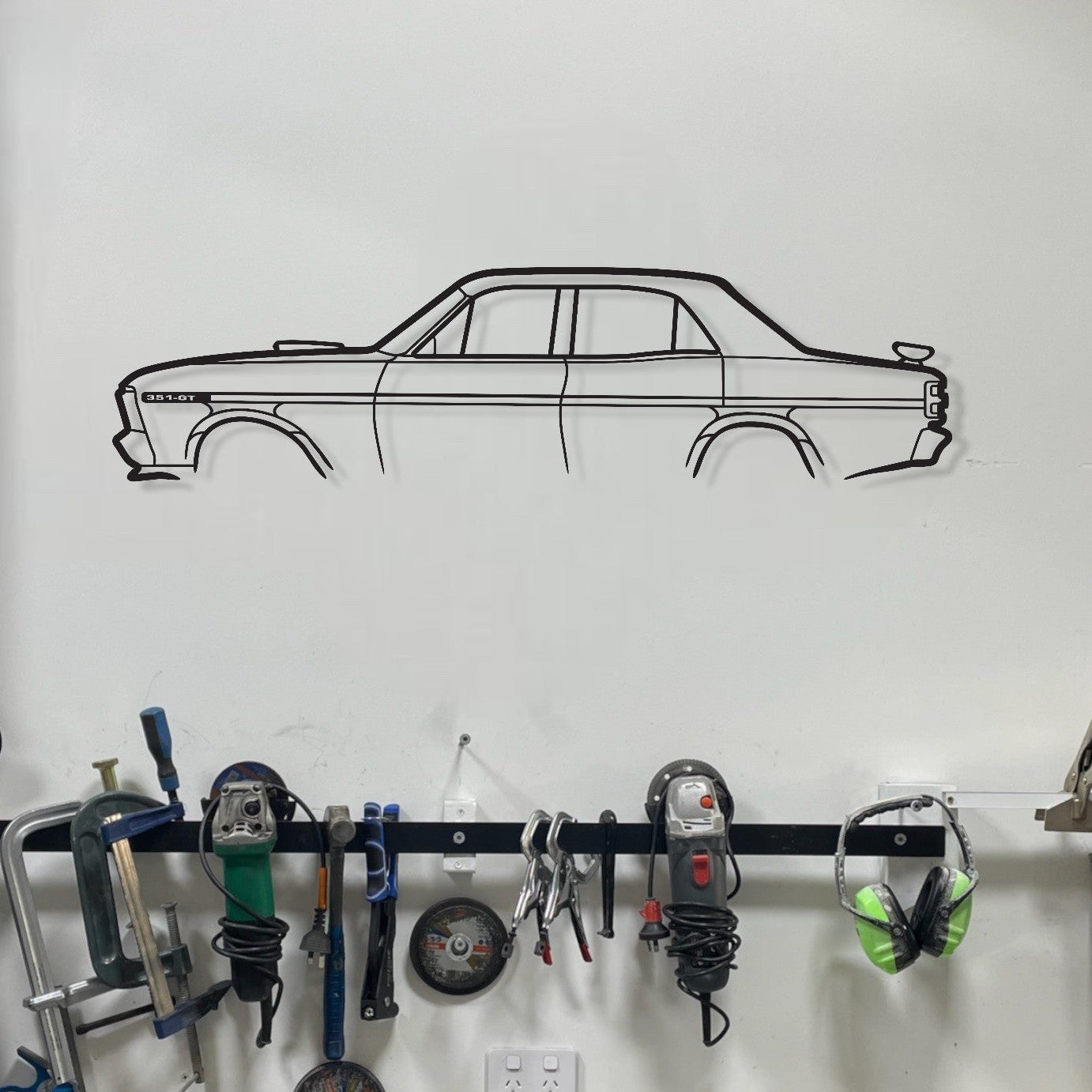 Ford Falcon XY GT Metal Wall Art Silhouette