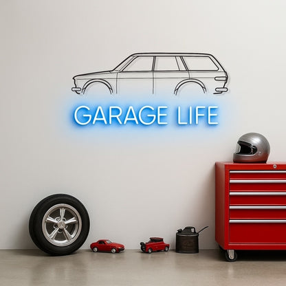 Datsun 1600 Wagon Metal Wall Art Silhouette