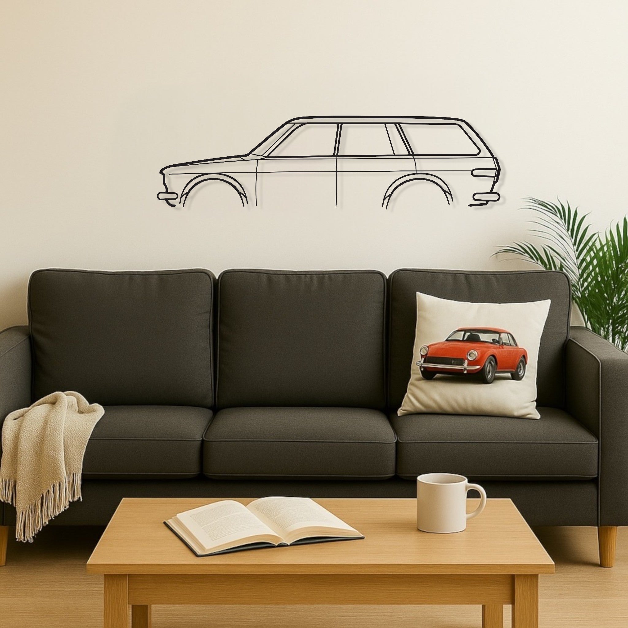 Datsun 1600 Wagon Metal Wall Art Silhouette