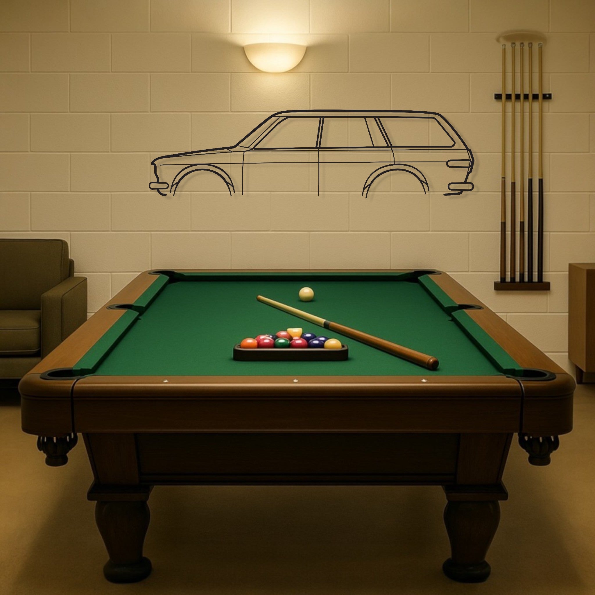 Datsun 1600 Wagon Metal Wall Art Silhouette