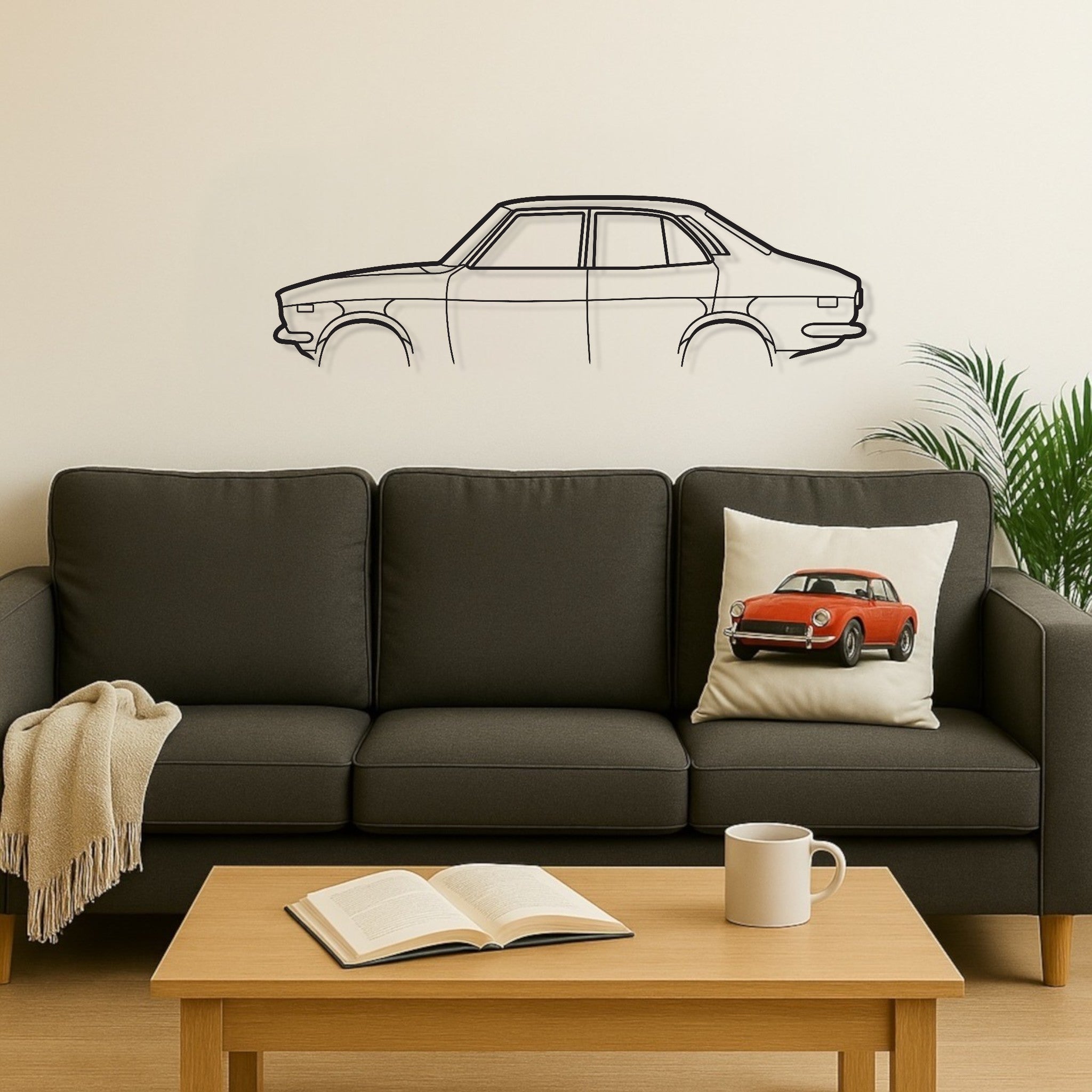 Mazda RX2 4 Door Metal Wall Art Silhouette