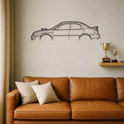 Subaru Impreza WRX 2004 Low Wing Metal Wall Art Silhouette
