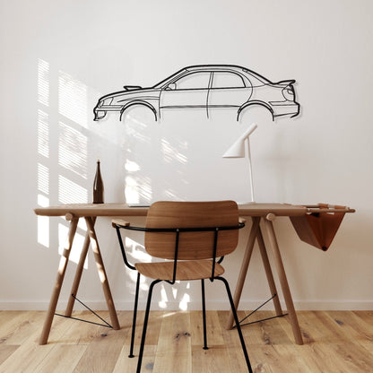 Subaru Impreza WRX 2004 Low Wing Metal Wall Art Silhouette