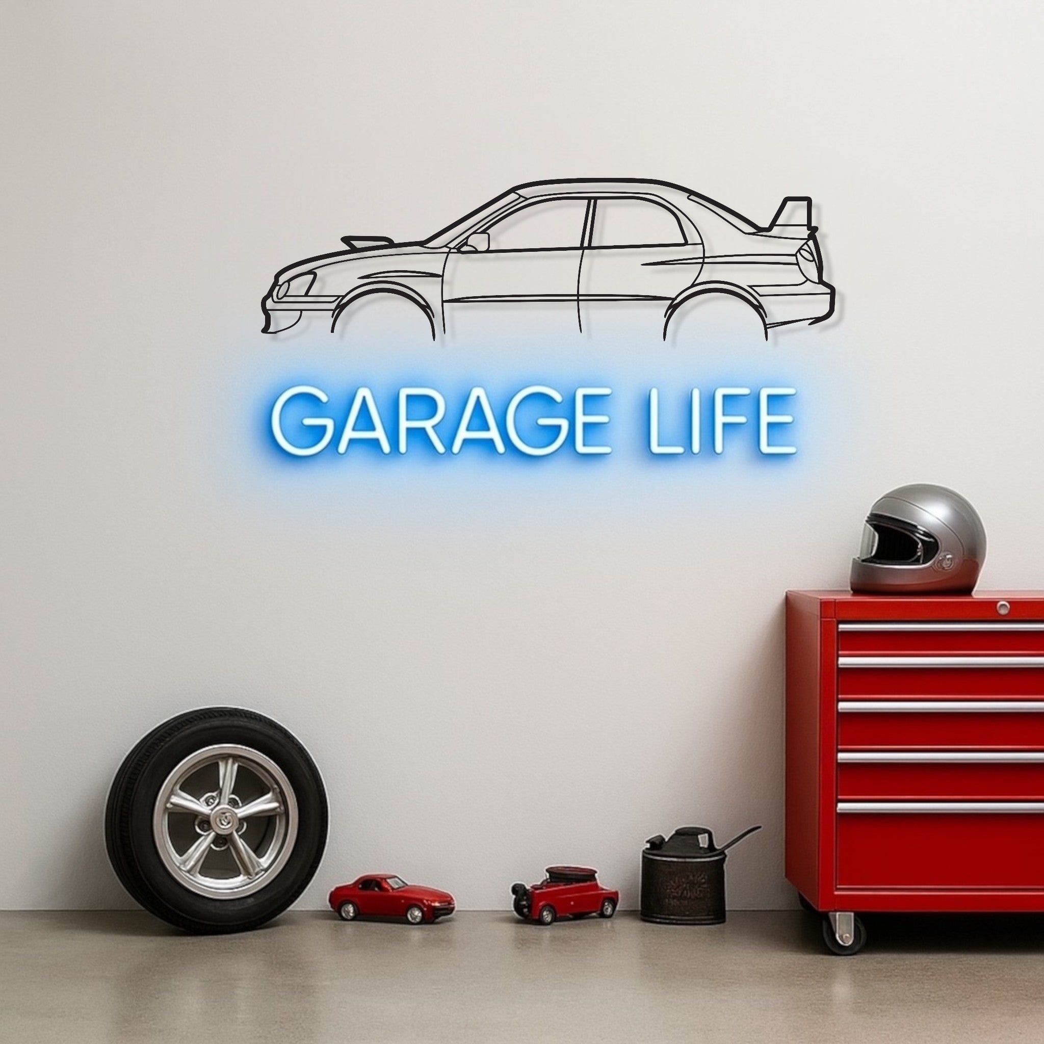 Subaru WRX 2004 Metal Wall Art Silhouette