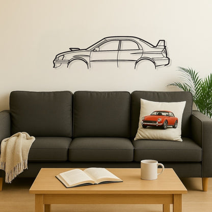Subaru WRX 2004 Metal Wall Art Silhouette