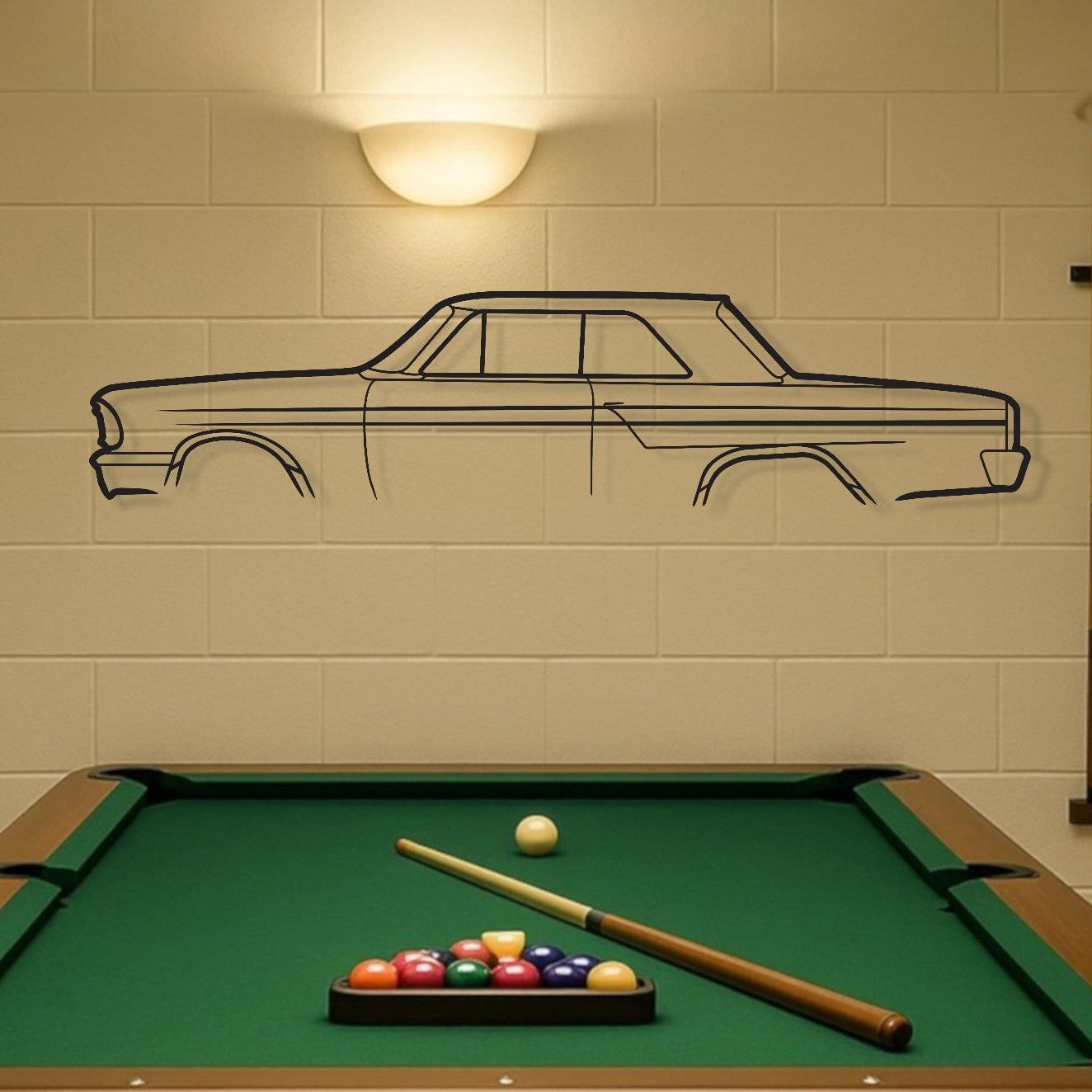 Ford Fairlane 500 Sport Metal Wall Art Silhouette