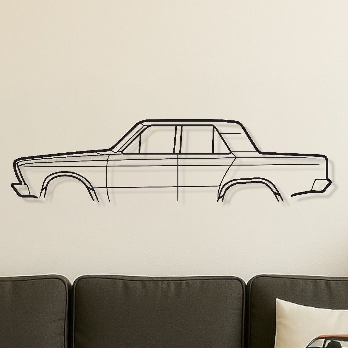 Chrysler Valiant VC 1966 metal wall art silhouette hanging on the wall