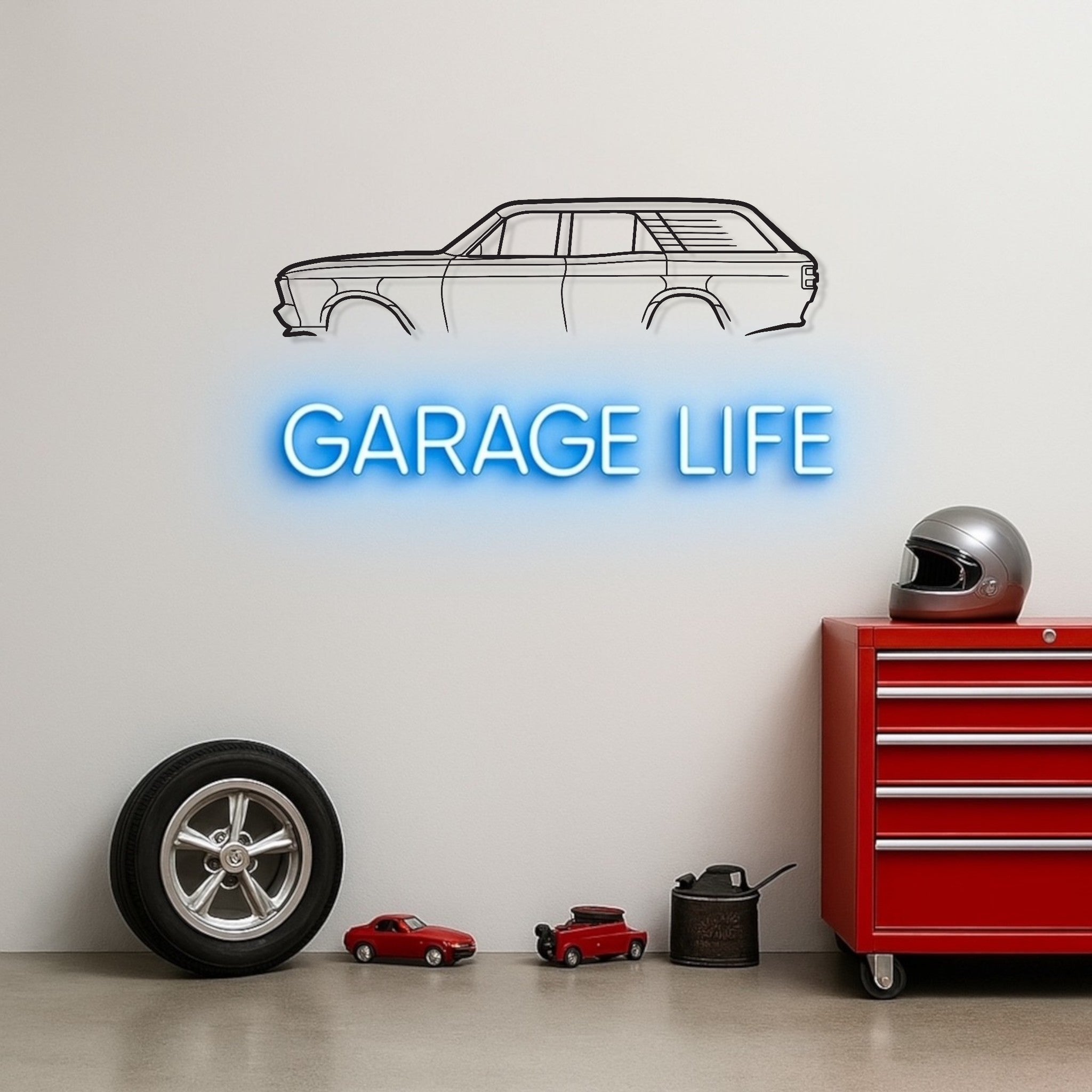 Ford Falcon XY GT Wagon Metal Wall Art Silhouette