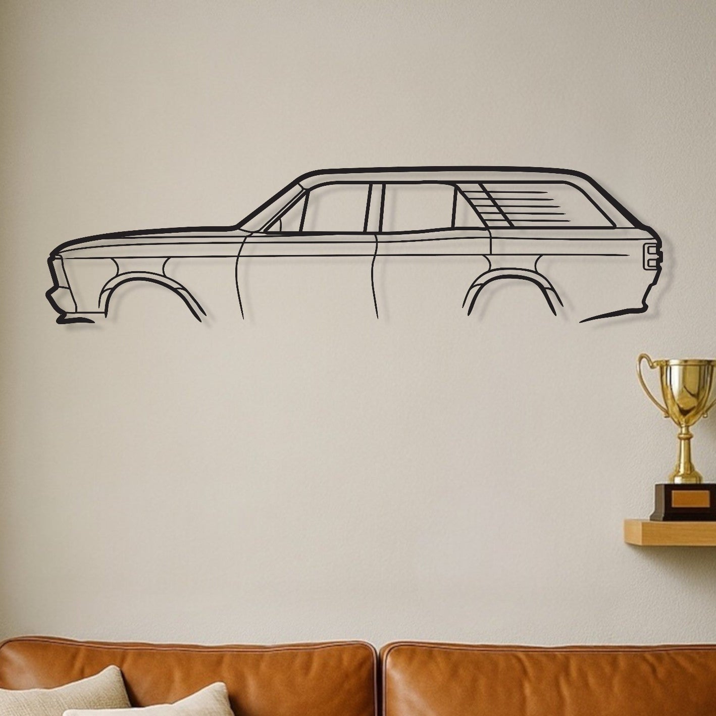 Ford Falcon XY GT Wagon Metal Wall Art Silhouette