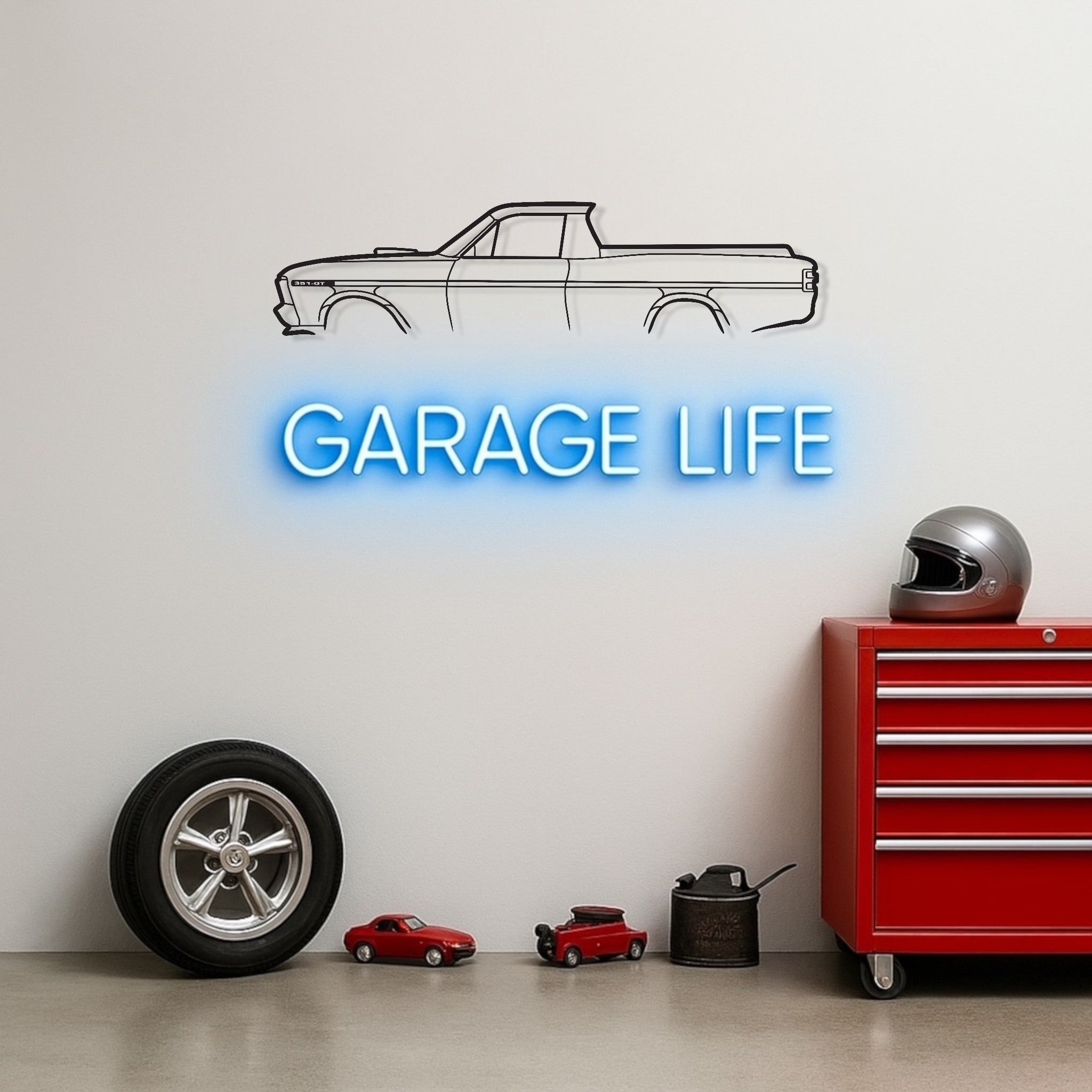Ford Falcon XY GT UTE Metal Wall Art Silhouette