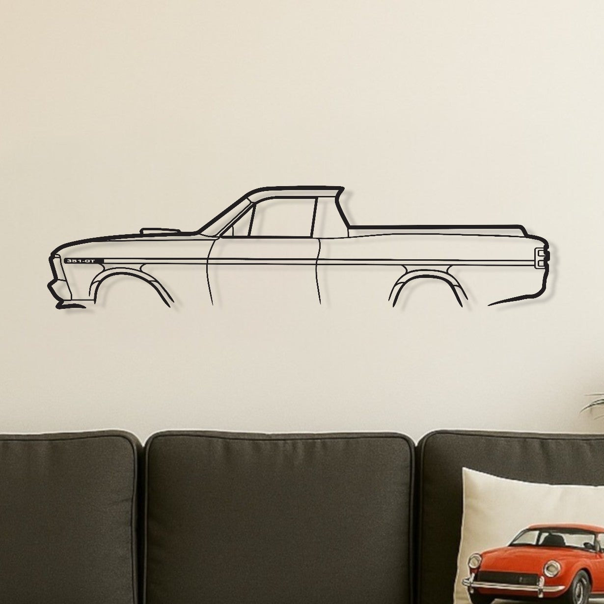 Ford Falcon XY GT UTE Metal Wall Art Silhouette