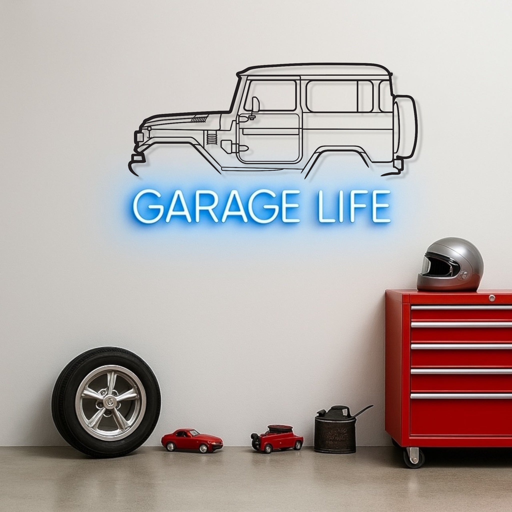 Toyota FJ40 Land Cruiser Metal Wall Art Silhouette