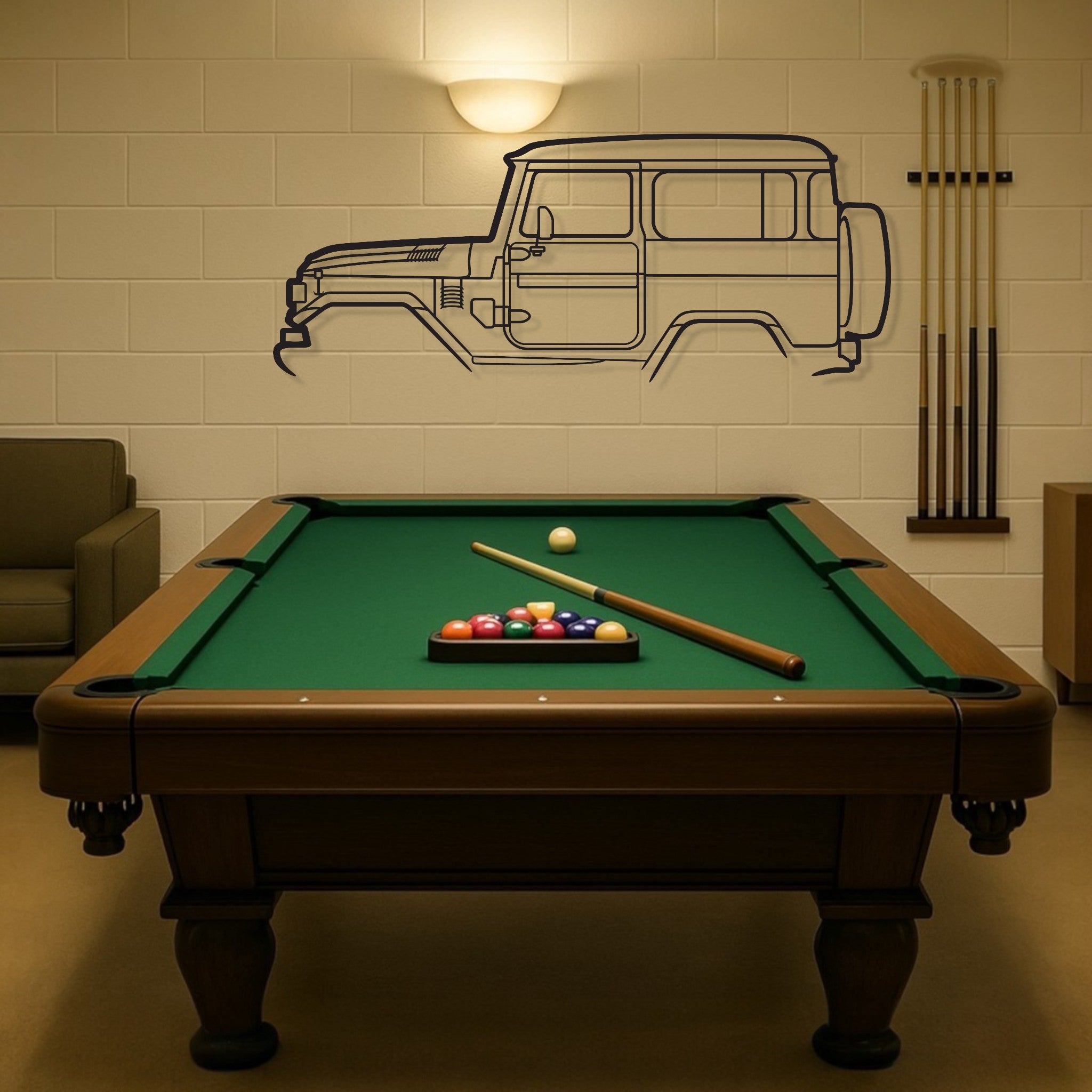Toyota FJ40 Land Cruiser Metal Wall Art Silhouette