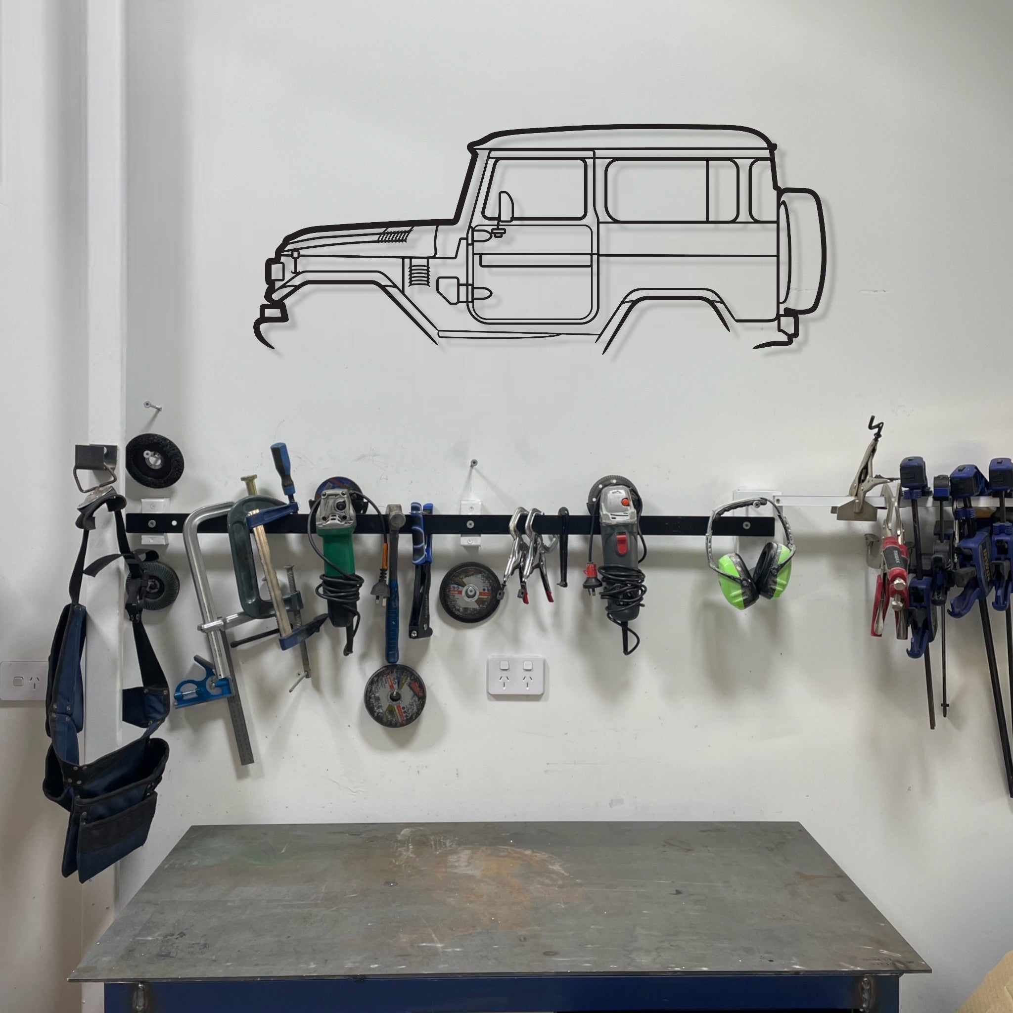 Toyota FJ40 Land Cruiser Metal Wall Art Silhouette