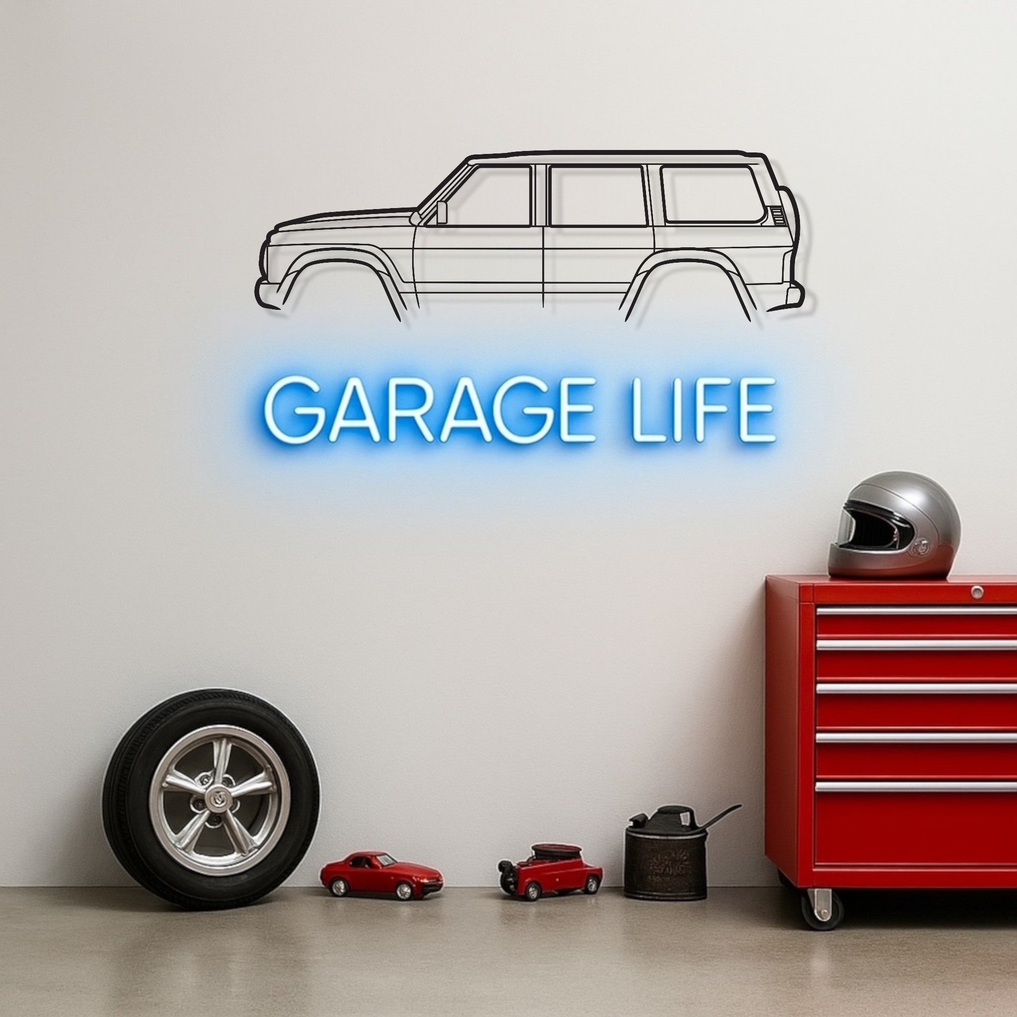 Nissan Patrol Y60 Metal Wall Art Silhouette