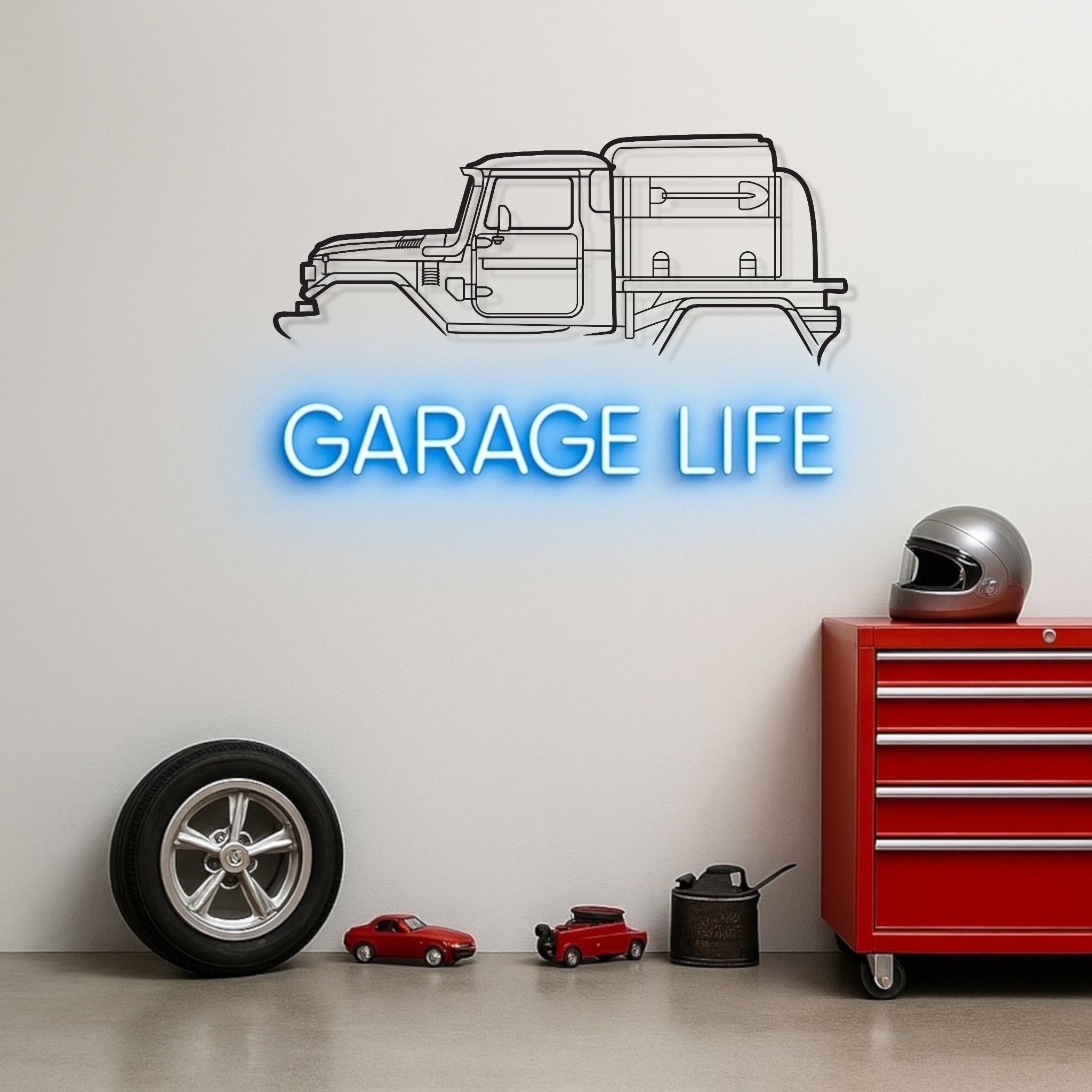 Toyota Land Cruiser FJ 40 Tray Set Series Metal Wall Art Silhouette