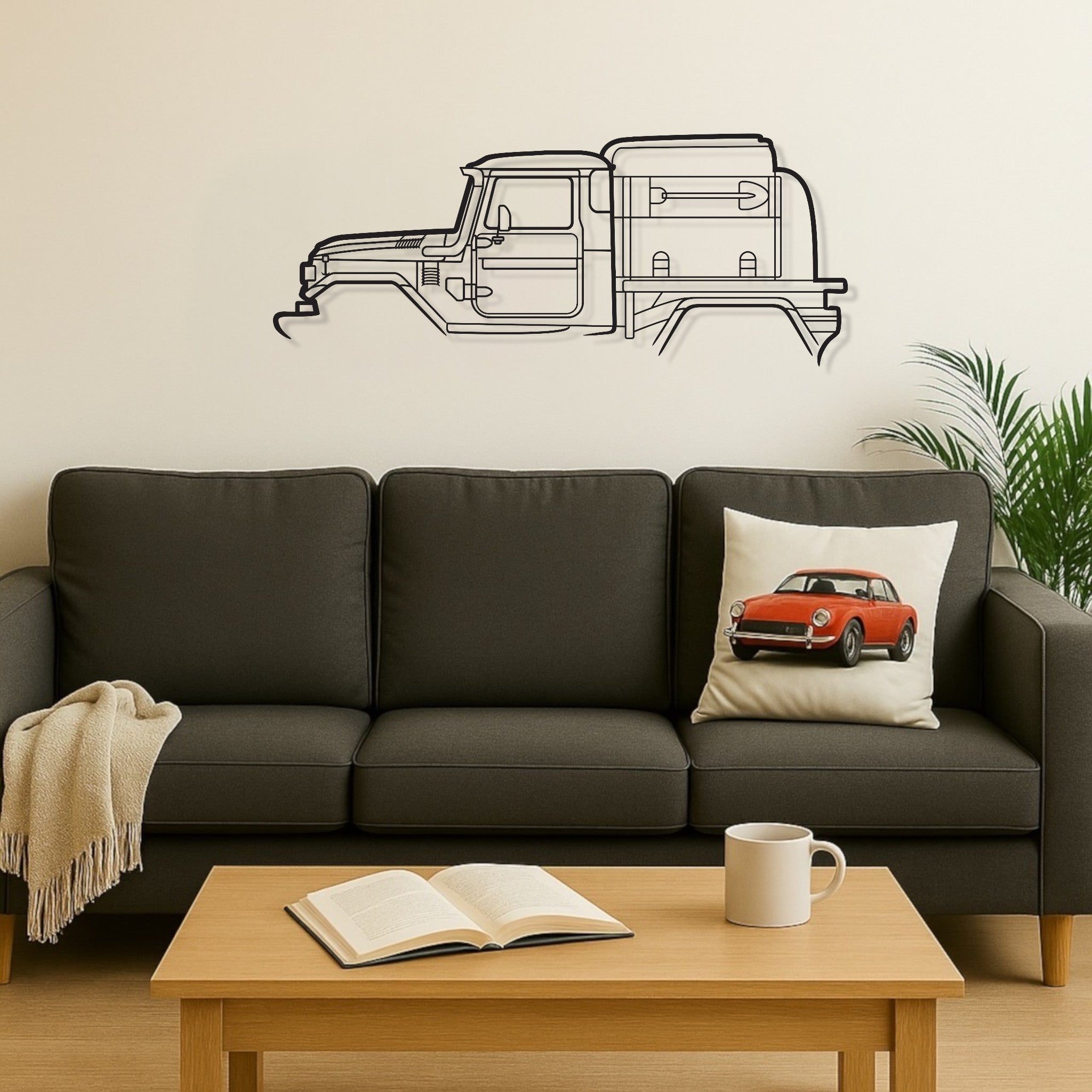 Toyota Land Cruiser FJ 40 Tray Set Series Metal Wall Art Silhouette