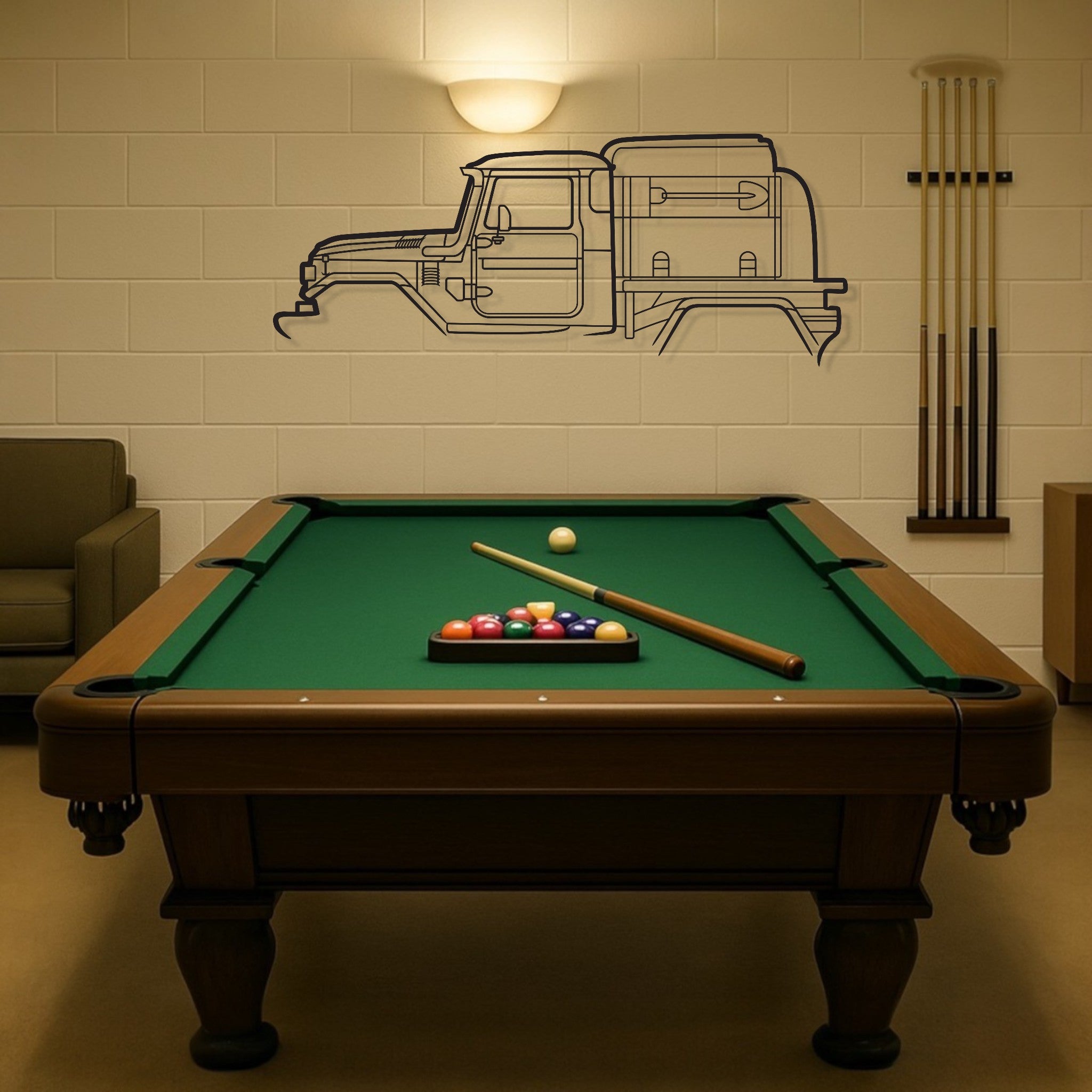 Toyota Land Cruiser FJ 40 Tray Set Series Metal Wall Art Silhouette