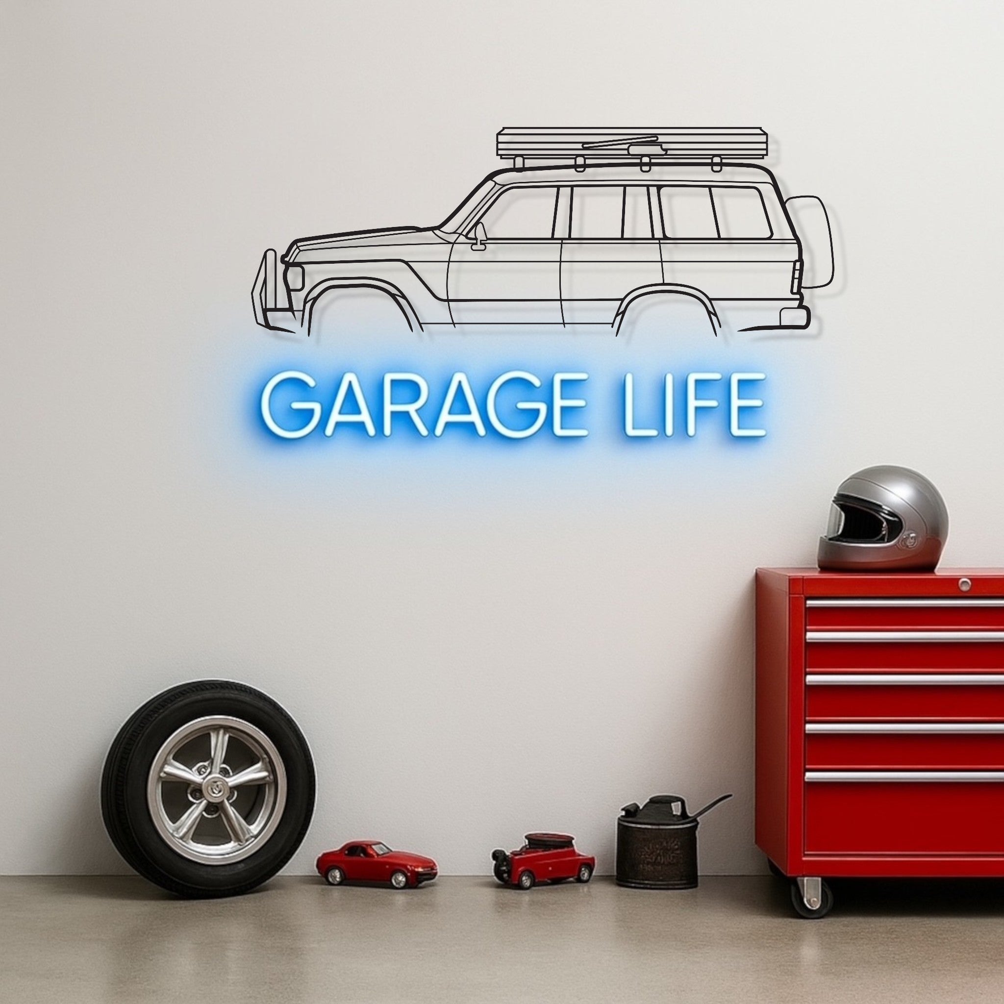 Toyota Land Cruiser FJ60 Metal Wall Art Silhouette