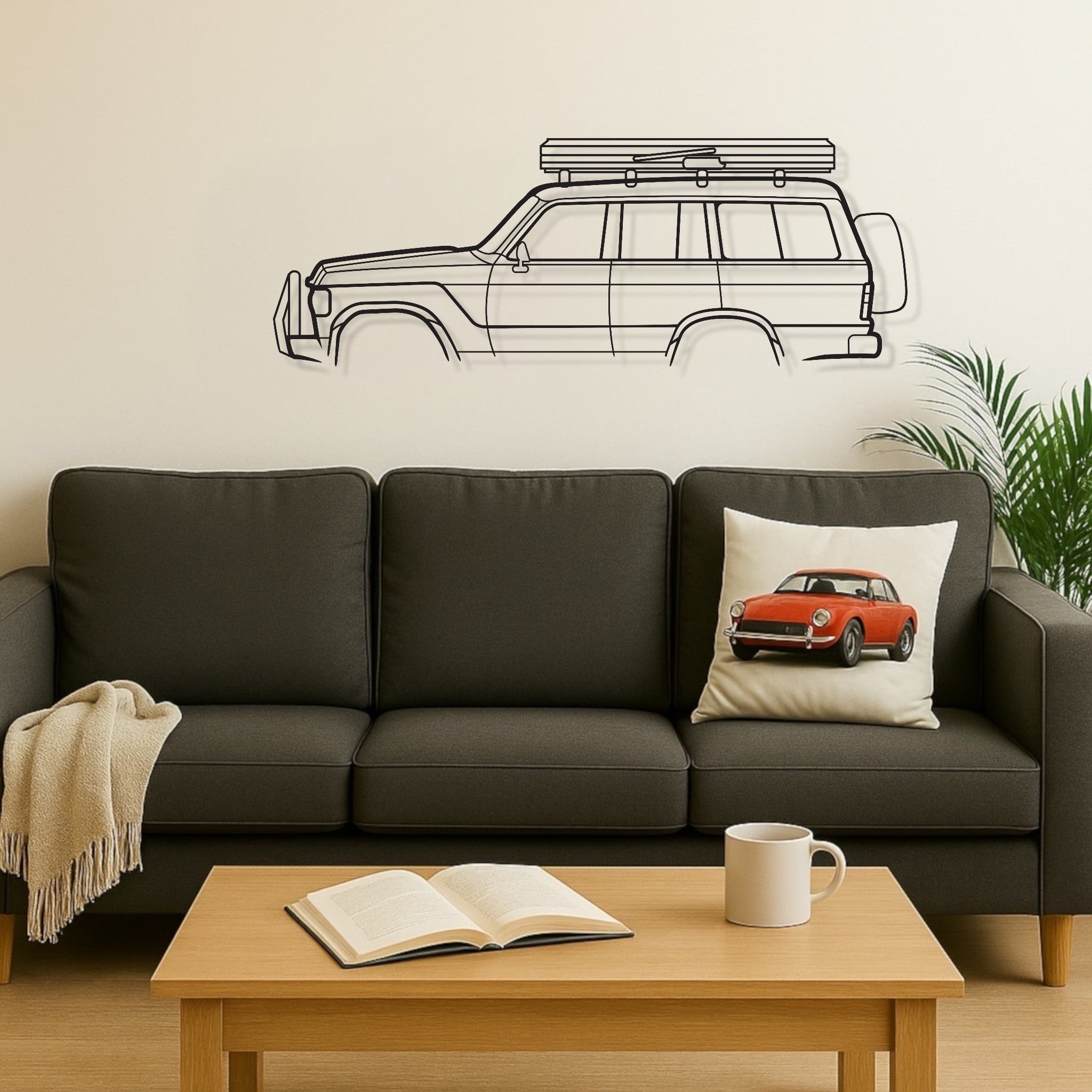 Toyota Land Cruiser FJ60 Metal Wall Art Silhouette
