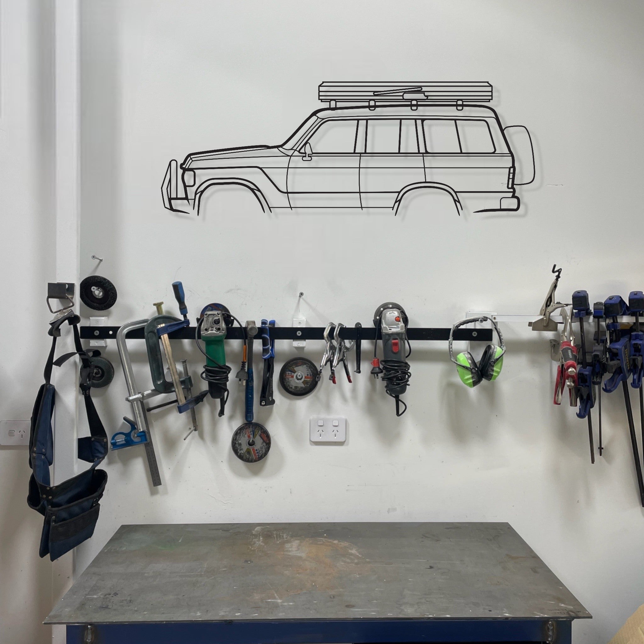 Toyota Land Cruiser FJ60 Metal Wall Art Silhouette