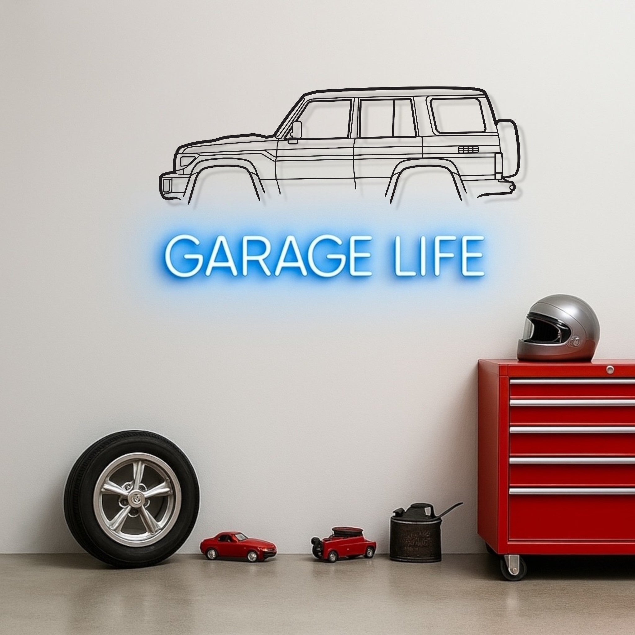 Toyota Land Cruiser 70 Series Metal Wall Art Silhouette