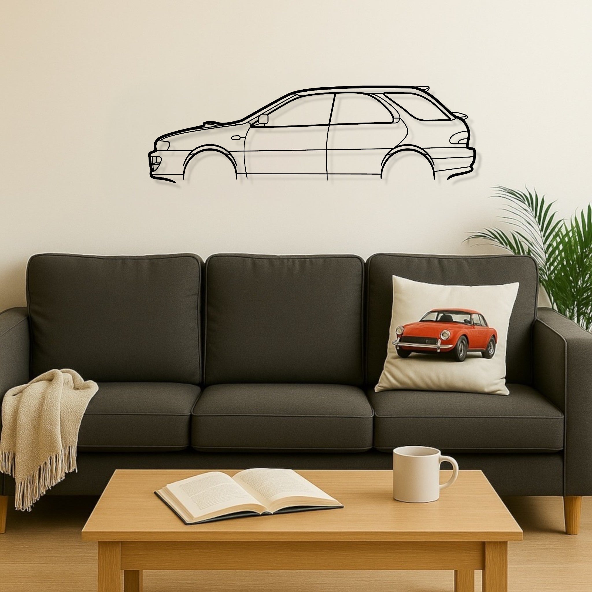 Subaru Impreza WRX 2000 Wagon Metal Wall Art Silhouette