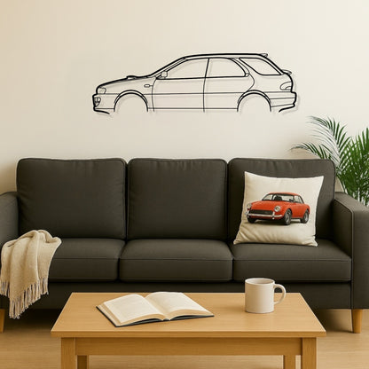 Subaru Impreza WRX 2000 Wagon Metal Wall Art Silhouette
