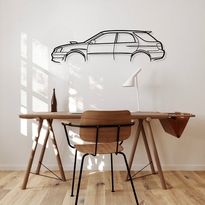 Subaru Impreza WRX 2004 Wagon Metal Wall Art Silhouette