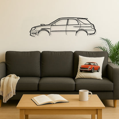 Subaru Impreza WRX 2006 Wagon Metal Wall Art Silhouette