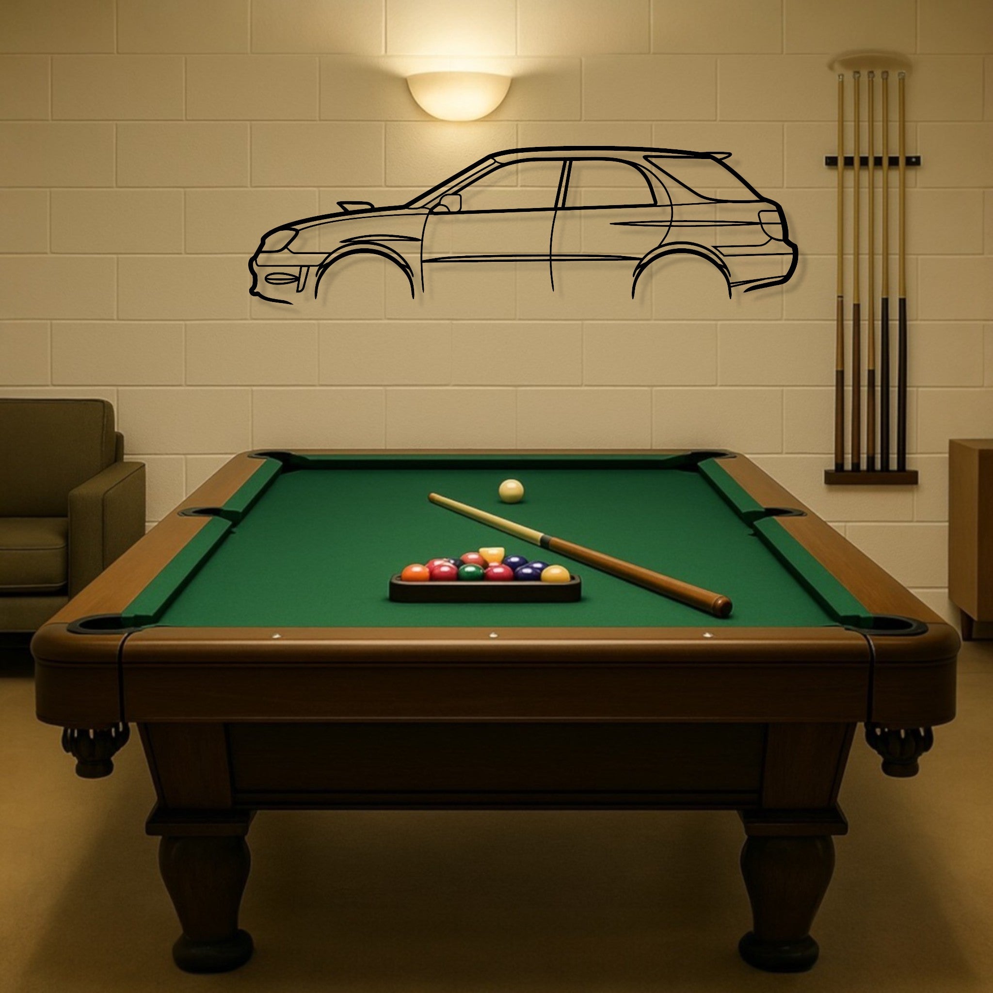 Subaru Impreza WRX 2006 Wagon Metal Wall Art Silhouette