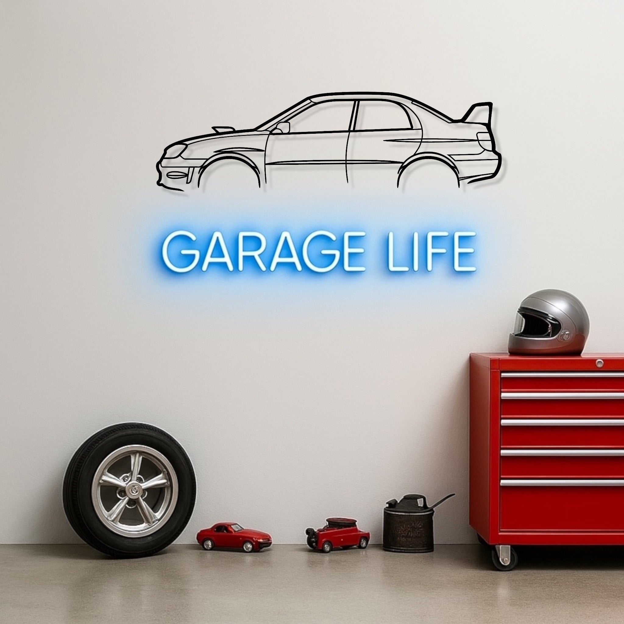 Subaru Impreza WRX 2006 Metal Wall Art Silhouette