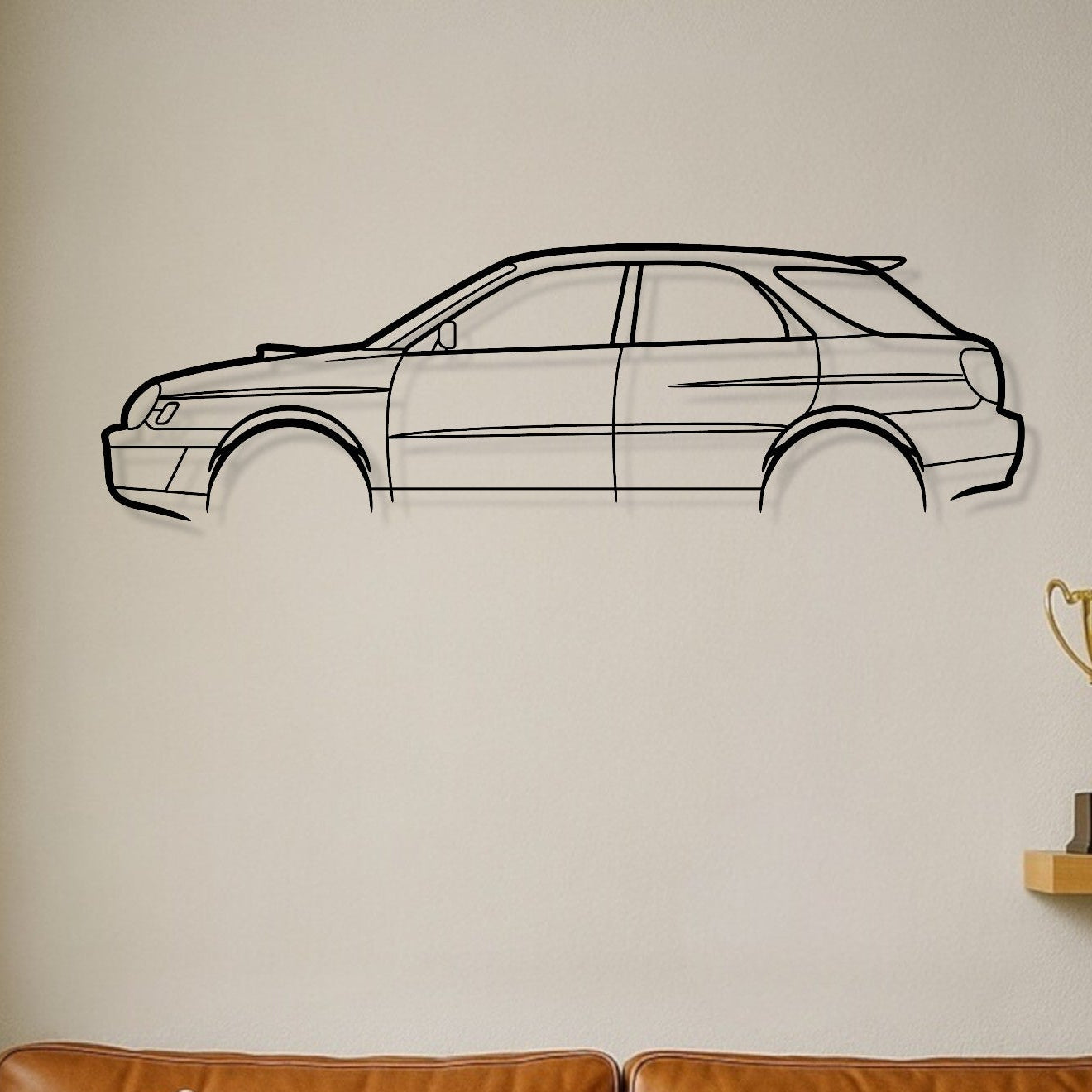 Subaru Impreza WRX 2002 Wagon Metal Wall Art Silhouette