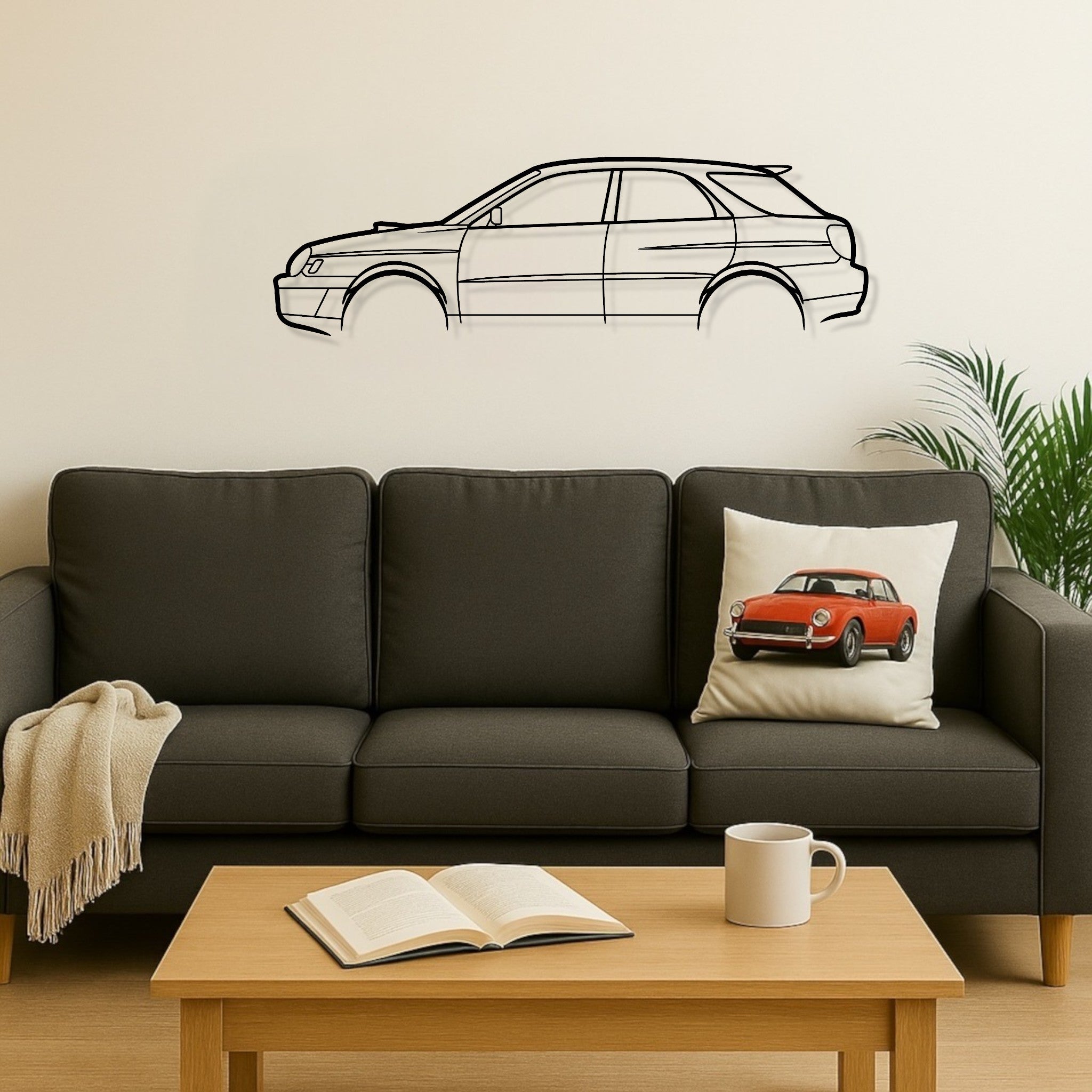Subaru Impreza WRX 2002 Wagon Metal Wall Art Silhouette