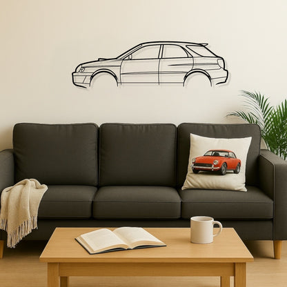 Subaru Impreza WRX 2002 Wagon Metal Wall Art Silhouette