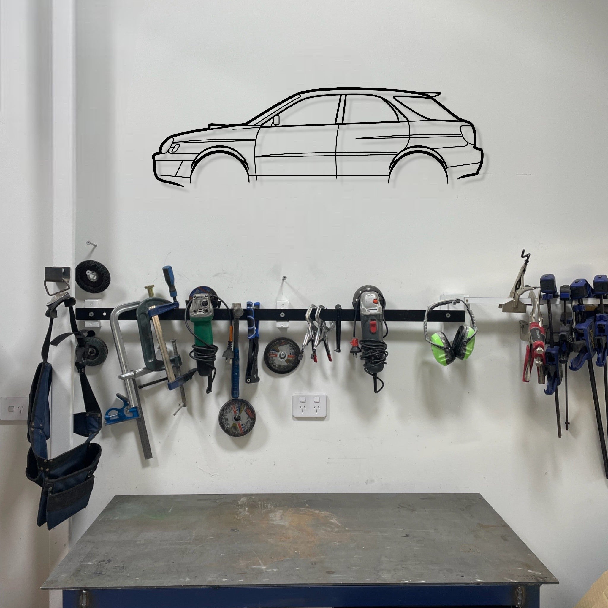 Subaru Impreza WRX 2002 Wagon Metal Wall Art Silhouette