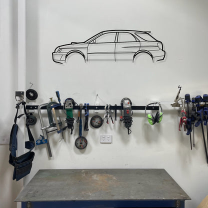 Subaru Impreza WRX 2002 Wagon Metal Wall Art Silhouette