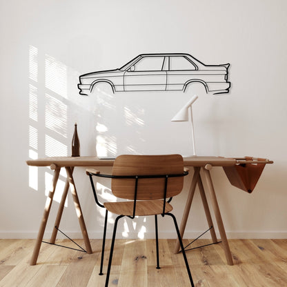 BMW E30 Metal Silhouette Car Wall Art