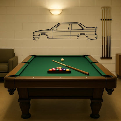 BMW E30 Metal Silhouette Car Wall Art