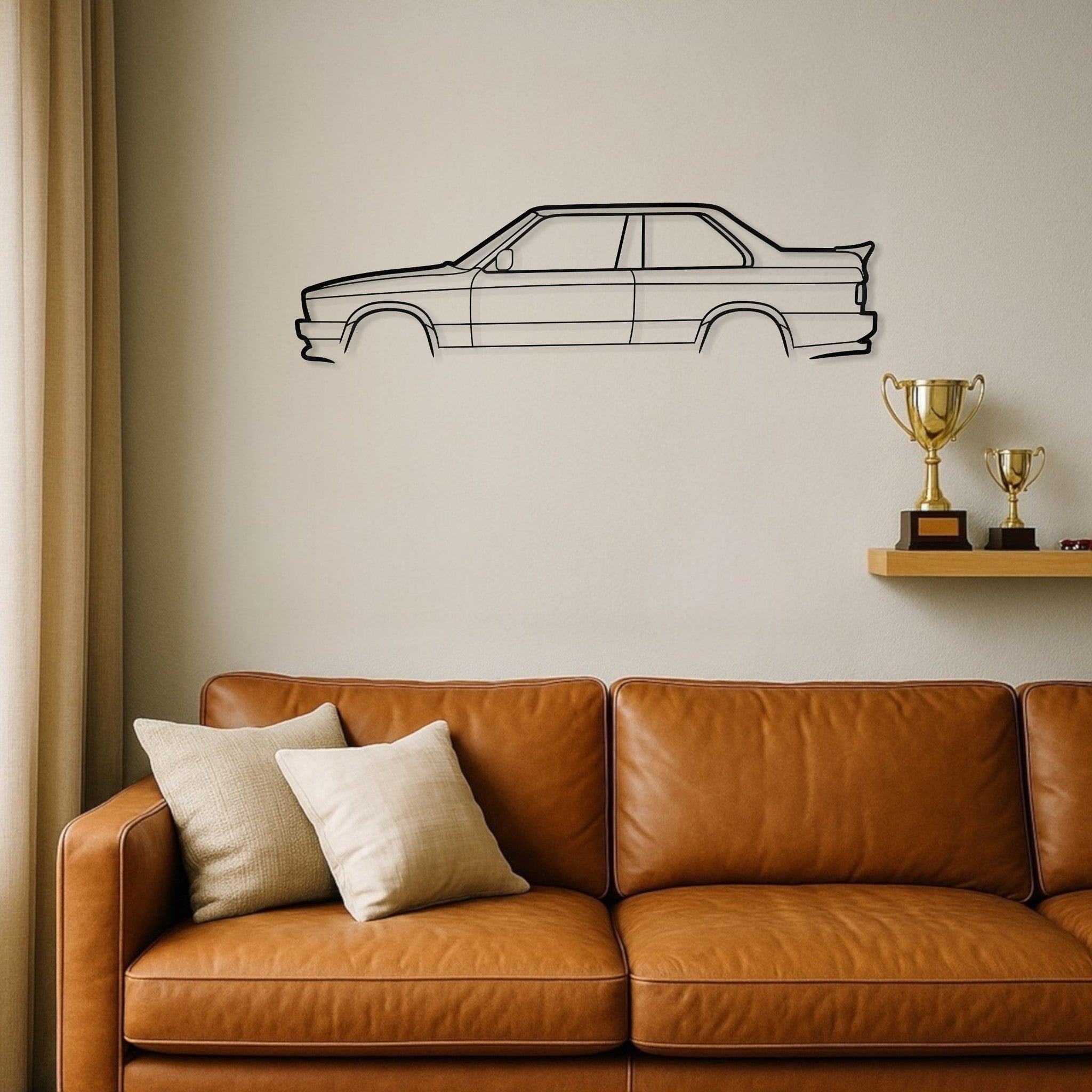 BMW E30 Metal Silhouette Car Wall Art