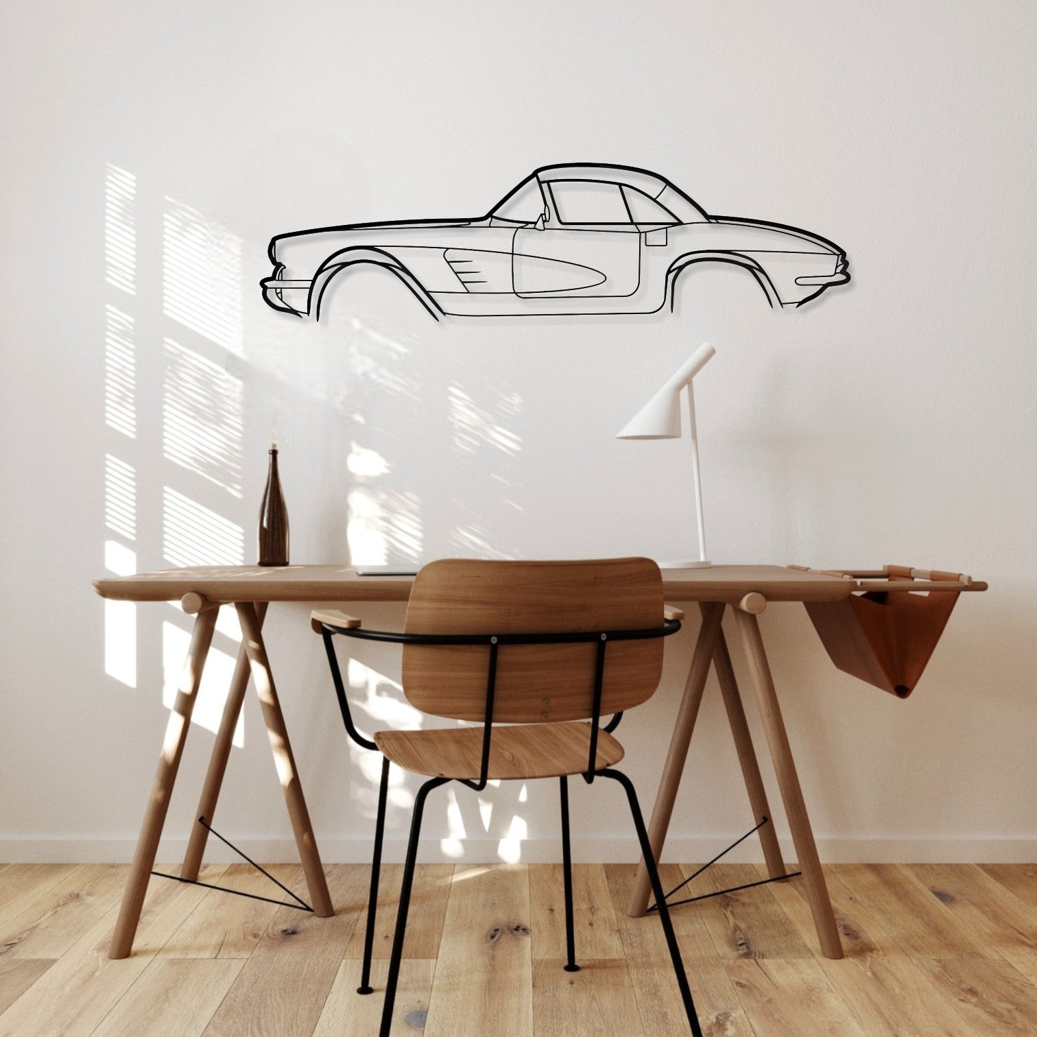 Chevrolet Corvette C1 1960 Metal Wall Art Silhouette