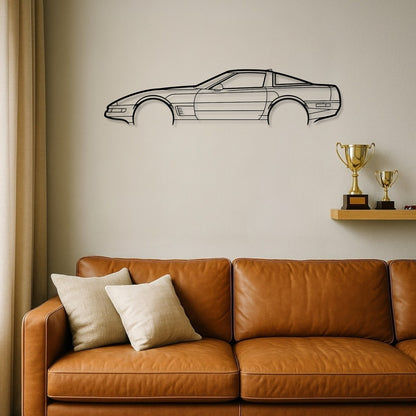 Chevrolet Corvette ZR-1 1995 Metal Wall Art Silhouette