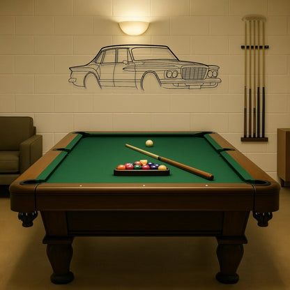 Chrysler Valiant S Series 1963 Perspective Metal Wall Art Silhouette