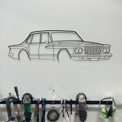 Chrysler Valiant S Series 1963 Perspective Metal Wall Art Silhouette