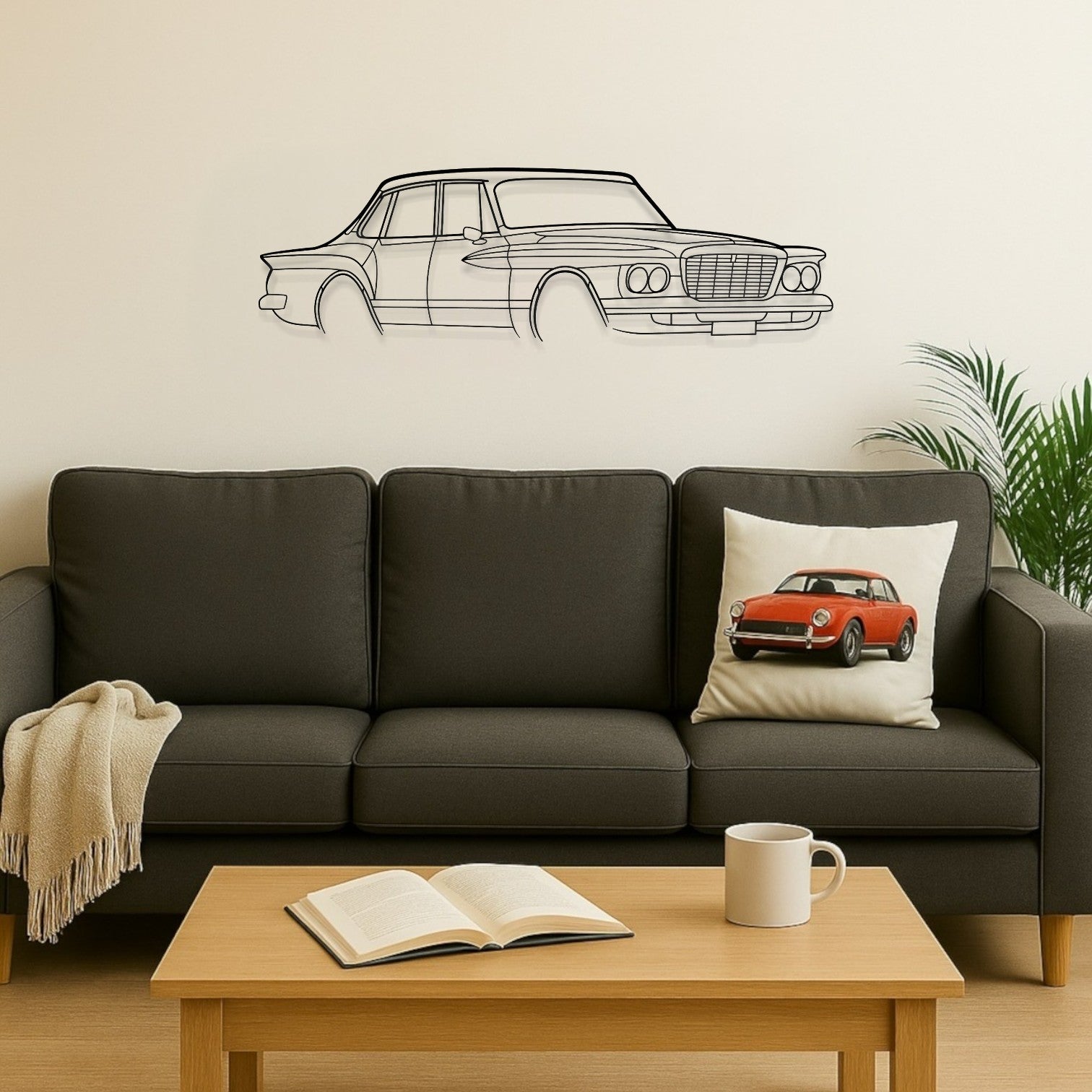 Chrysler Valiant S Series 1963 Perspective Metal Wall Art Silhouette