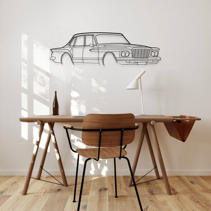 Chrysler Valiant S Series 1963 Perspective Metal Wall Art Silhouette